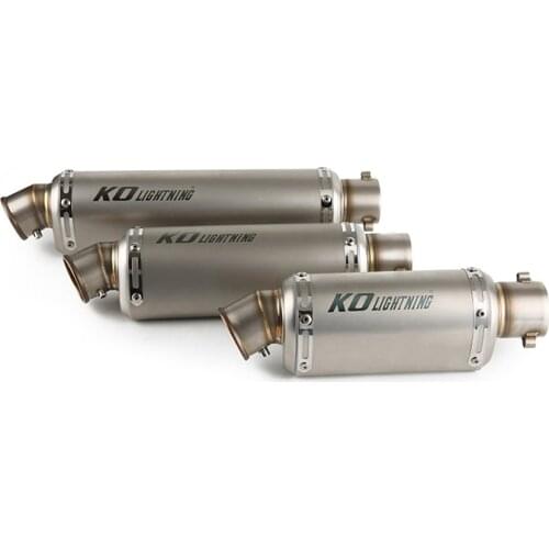 310mm 370mm 440mm Motorcycle Exhaust Muffler Pipe 51mm Inner Stainless Steel Escape Removable DB Killer Titanium Color Silencers