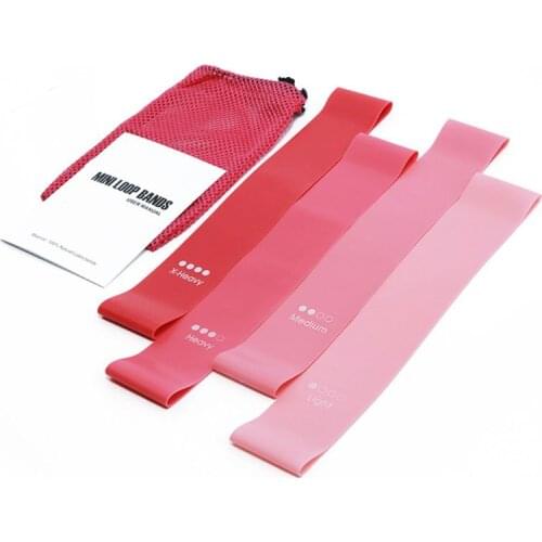 4pcs/set Mini Loop Band Fitness Elastic Band Resistance Band for Yoga Workout A0KA