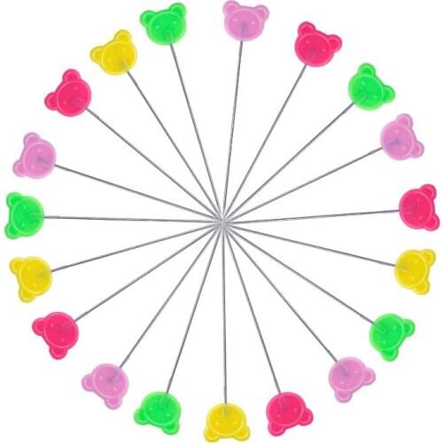 50/100PCS Bear Pins Sewing Needles Pearl Drop Head Mixed Color Multicolor Dressmaking Pin DIY Accessories Sewing Needles