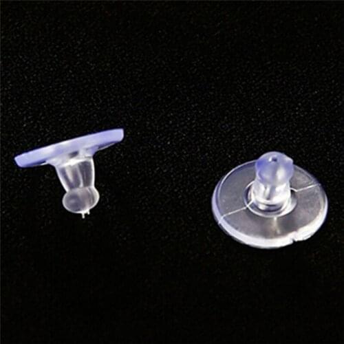 50Pcs/pack Earring Holders Stoppers Soft Nut Silicone Heavy Duty Rubber Earring Backs Sleeves