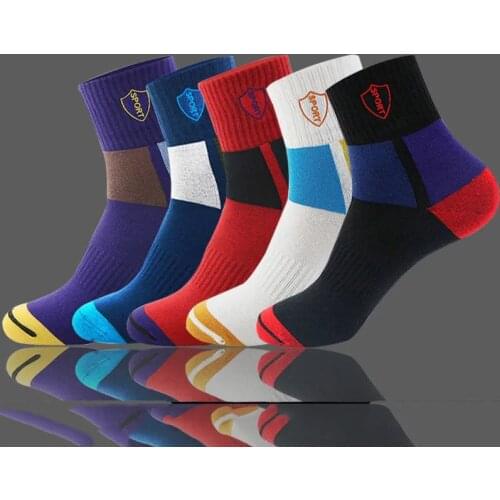 Brand New Mens Sock Colorful Contrast Color Pattern Deodorant Socks Men Autumn Outdoor Sports Racing Breathable Bicycle Socks