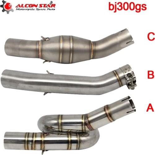 Alconstar- 50.8mm Motorcycle For Benelli BJ300GS BN300 Exhaust Middle Pipe Motorbike Muffler Exhaust Mid Link Pipe Escape Moto