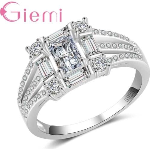 Antique Retro Rings for Women Geometric Big Square Design 925 Sterling Silver Jewelry Best Wedding Bridal Female Bague