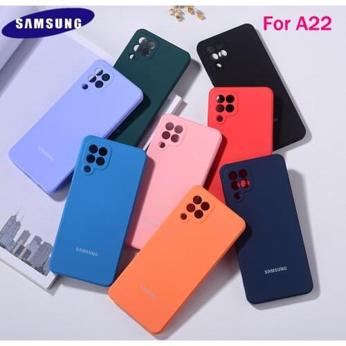 A22 Case Original Samsung Galaxy A 22 4G 5G Silky Silicone Cover Hoge Kwaliteit Soft-Touch Back TPU Beschermende Galaxy a22 5g
