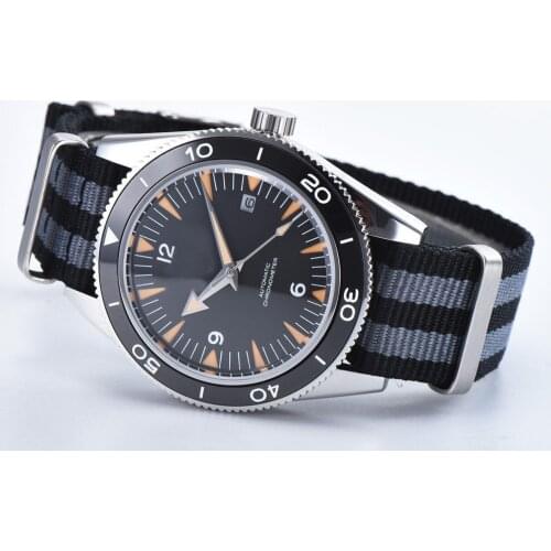 Debert 41mm Men Watch Sapphire Automatic Mechanical Luxury Brand Sport Waterproof 007 Watch Wristwatch Men Nylon Strap