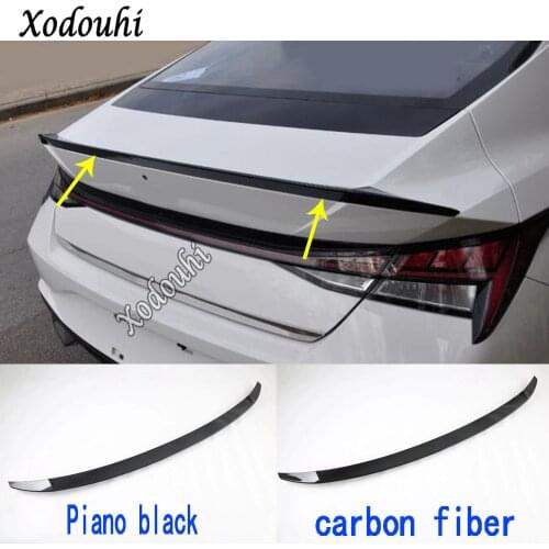 For Hyundai Elantra Avante 2021 2022 Car Body Styling Rear Tail Spoiler Side Triangle Wing Window Bezel Trim Frame Stick 1pcs