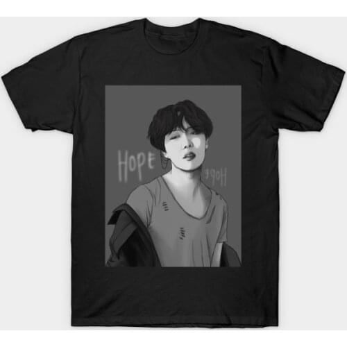 Men t-shirt Monochrome Jhope Tshirt Women T Shirt Men Cotton Tees Harajuku