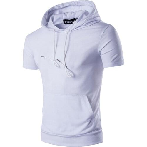 Hooded T Shirt Men Summer New Short Sleeve Tee Shirt Homme Casual Slim Fit Cotton Camisa Masculina Brand Design Hip Hop T-shirts