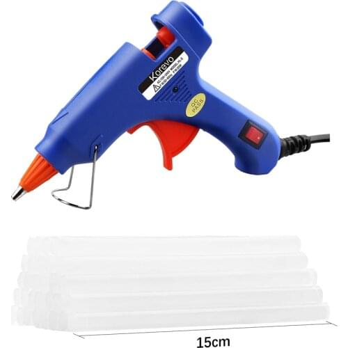 20W Hot Melt Glue Gun With 5pcs Glue Stick 7*150mm For Industrial Mini Guns Thermo Electric Heat Temperature Repair Tool DIY