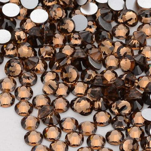 Smoked Topaz Crystal FlatBack Glass Rhinestones Non-HotFix Nail Art Crystal Decorations Flat Back Rhinestones Crystal