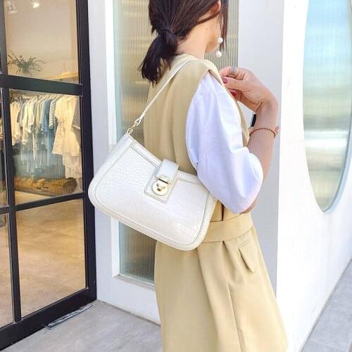 Purses and handbags Fashion crocodile half moon PU leather womens Shoulder Messenger Bag crossbody bags for women sac a main