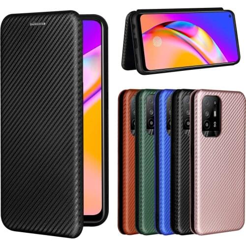 For OPPO F19 Pro Case OPPO A94 Carbon Fiber Flip Leather Case For OPPO Reno5 F F19 PRO A94 Reno5 lite Case Cover Reno 5 Lite