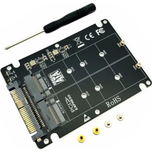M.2 SSD to U.2 Adapter 2 in 1 M.2 NVMe SATA-Bus NGFF SSD to PCI-e U.2 SFF-8639 PCIe M2 Adapter Converter for Desktop Computer PC