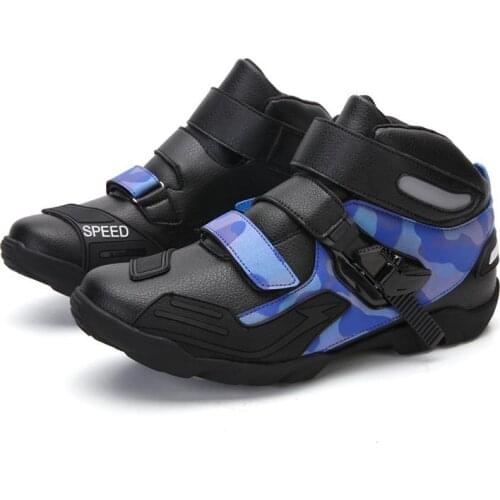 1 Pair Pu Rubber Motorcycle Riding Shoes 4 Seasons Motorcycle Boots Racing Short Boots Motorcycle Equipment