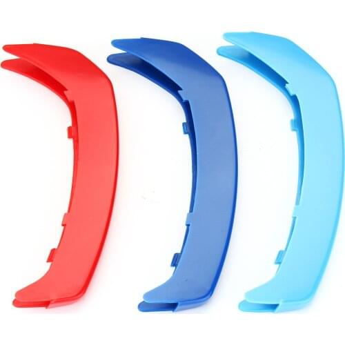 3pcs Car Grille Sticker Strip Cover Trim For BMW 1 3 5 Series F30 F31 X5 X6 E90 E91 F10 F11 F18 E60 E61 E70 E84 F48 F20 F21