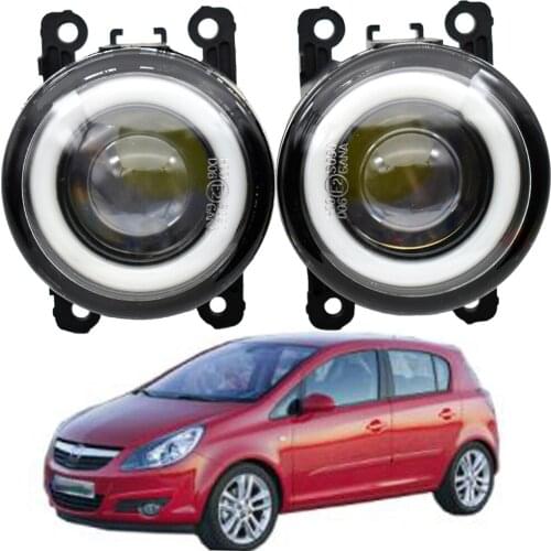 Car Front Bumper Fog Light Assembly LED Angel Eye Daytime Running Light DRL H11 12V For Opel Corsa D Hatchback 2007-2015