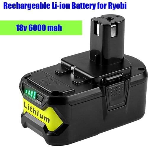 Rechargeable Li-ion Battery for Ryobi 18V 6Ah,Cordless PoAwer Tool, BPL1820,P108, P109, P106, P105, P104, P103, RB18L50, RB18L40