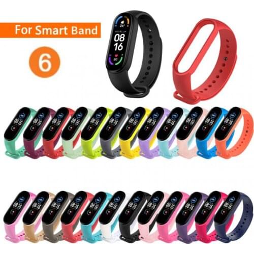 TPU Solid Strap For Xiaomi Mi Band 6 Wristband Bracelet Replacement For Xiaomi Band 6 Wrist Color TPU Strap Smart Accessories