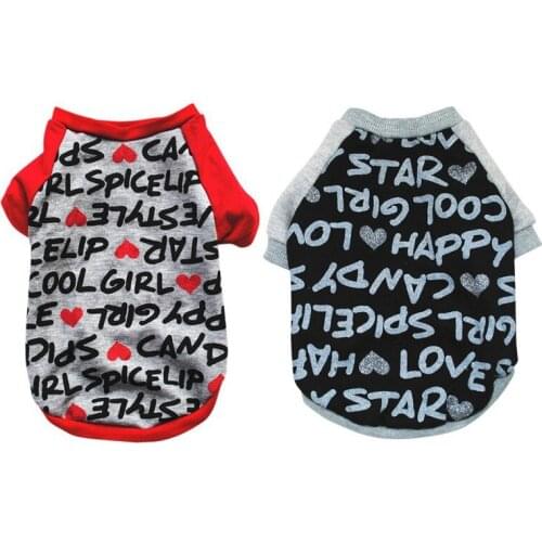 Female Male Dog Clothes Summer Fall Puppy Chihuahua Letter Shirt Schnauzer Vest Clothing Breathable Soft Pet Costumes