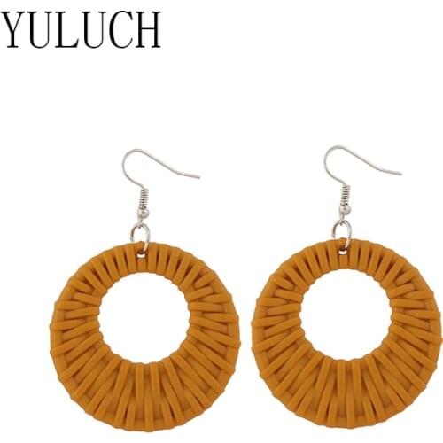 YULUCH Girls round hollow plastic pendant earrings for office lady casual simple jewelry girls daily accessories women earrings