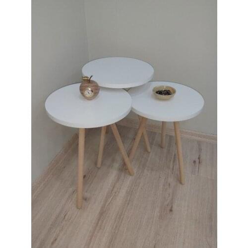Modern Mobezzo pcs set Zigon coffee table Wood Pedestal White Round coffee table table basse