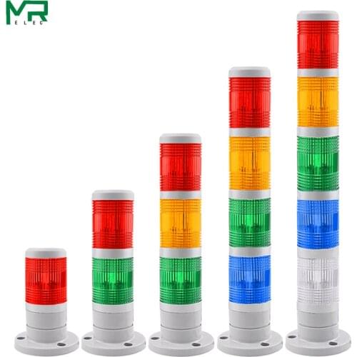 LED No sound Industrial red Yellow Signal Tower Warning Lamp Alarm Apparatus 12V 24V 110V 220V 1 ~ 5 floors Option