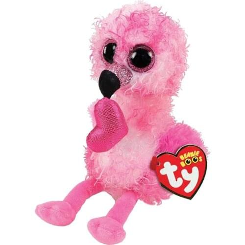 Ty Beanie Stuffed Plush Animal Doll Gilda Flamingo Soft Stuffed Collectible Flamingo with love Doll Boy girl Gift Toys 15cm