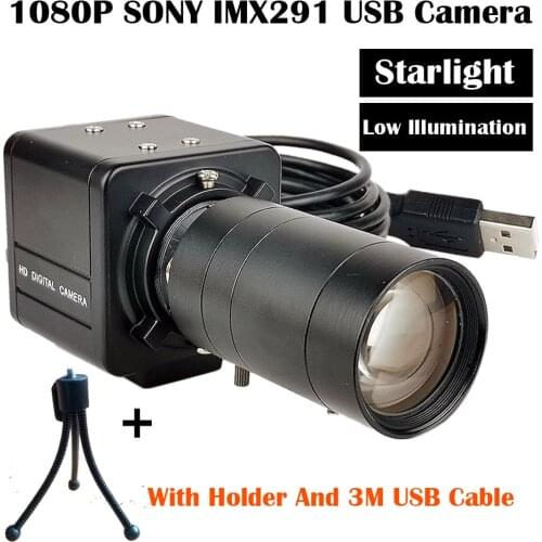 2.0Megapixel USB2.0 Webcam CMOS SONY IMX291 MJPEG YUY2 1920*1080P 5-50mm Varifocal Lens BOX USB camera For Machine Vision