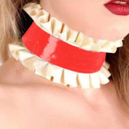 Adult Maid Collar Vinyl High Collar Uniform Playsuit exotic Accessories lolita PVC Dress Accessories Adults Games Products