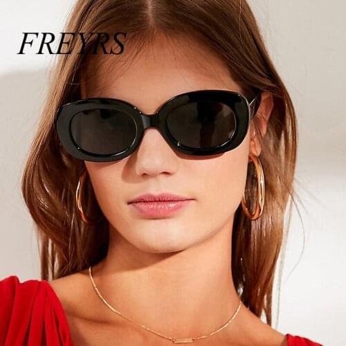 FREYRS Vintage Oval Sunglasses Women Men Classic Eyewear Accessories UV400 Sun Glasses For Women Shades White Oculos 5257F