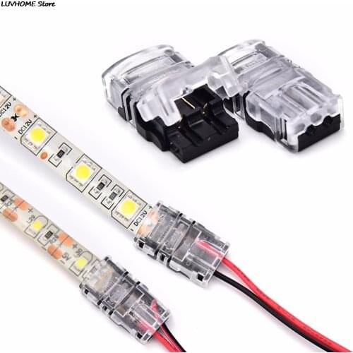 SMD 5050 5630 LED Tape Light Waterproof Connection Conductor 2pin LED Strip to Wire Connector for 8/10mm Single Color IP65