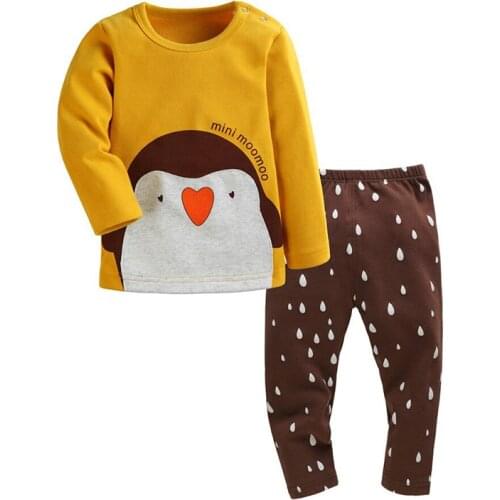 Yaoyao Bear Baby Pajamas New Year Baby Boy clothes Cotton Winter Cartoon Baby set Long Sleeve Homewear Suit T-Shirt + Pants