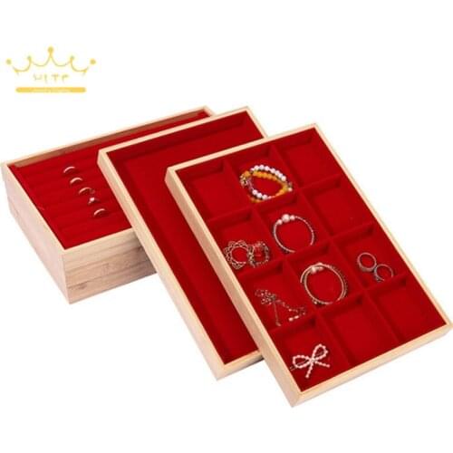 Bright Red Jewelry Display Tray Ring Pendant Necklace Collection Display Props Press on Nail Packaging Box Jewelry Display