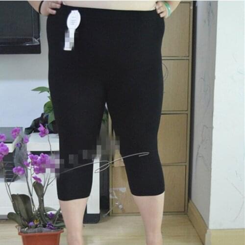 Capri Women Summer Pants 2019 Large Size Middle Age Womens Black Pencil Pants Trousers Luxury Black Leggings Pants HJ42