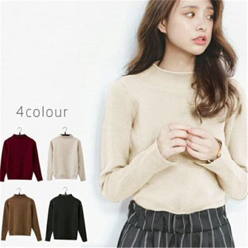 Spring Autumn Womens Sweater Turtleneck Sweater in Womens Cashmere Knit Sweater Winter Long Sleeve Base Sweater Pullover T741