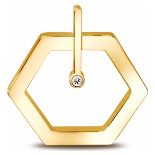 1 PC New 304 Stainless Steel Pendants Hexagon Rose Gold Silver Color Blank Stamping Tags Rhinestone For DIY Jewelry 33mm x 32mm