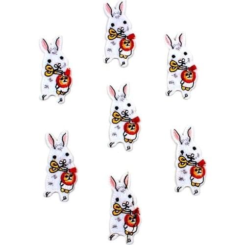 10pcs Cute Rabbit Leo Patch Embroidery Patches Cartoon Animal Stickers DIY Sewing Bags Shoes Hats Sweater Pants Shirts Appliques