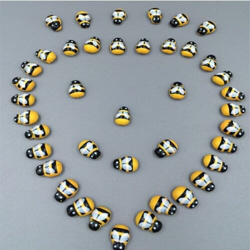 100pcs 3D Art Animal Wooden Wood Bee Fridge Wall Stickers 13mm Hot Creative Home Room Decoration