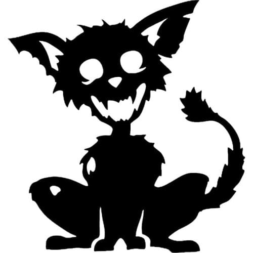 11.4*12.7CM Zombie Pet Cat Car Sticker Vinyl Fation Lovely Car Styling Truck Accessories Stickers Black/Silver S1-0087