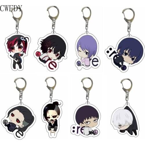 30 Styles Cartoon Keychain Man Tokyo Ghoul Key Chain Woman Creative Acrylic Pendant Chaveio For Students Gifts Anime Accessories