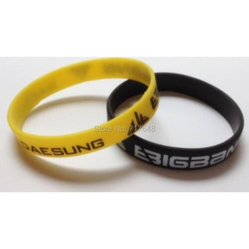 300pcs Printed BigBang DaeSung wristband silicone bracelets rubber cuff wrist bands bangle free shipping by FEDEX