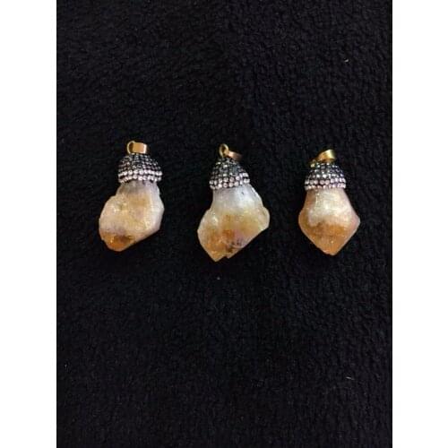 5 pieces of natural halo quartz crystal pendant pendant crystal stacked jewelry stone quartz pendant jewelry