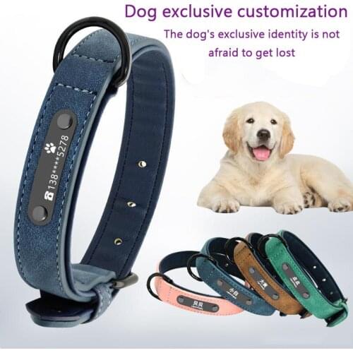 Dog Collar Tag Designer Dog Collar Leather Dog ID Badge Customization Pet Harness and Collar Set T Dog Accessories Pet Collar