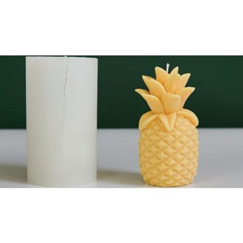 Pineapple Shaped Candle Mold Geometric Lines Candle Silicone Mould Hand DIY Candle Art Craft Scented Candle Fragrant Candle