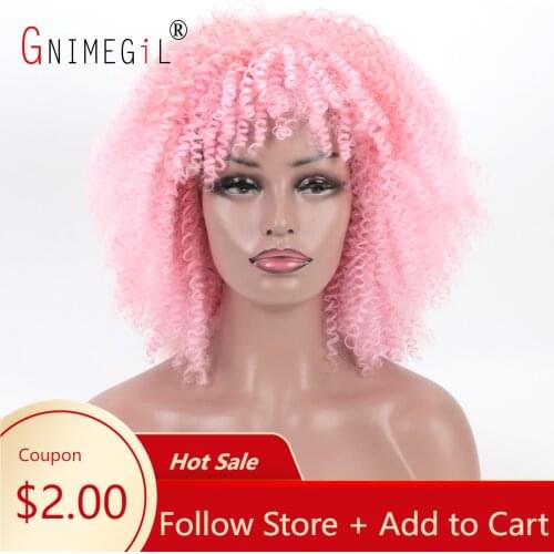Розовые парики GNIMEGIL China At AliExpress