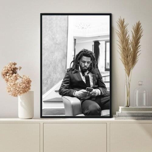 J. Cole Poster Hip Hop Rapper Pop Music Star Album Canvas Print Art Wall Painting Home Decoration Gift