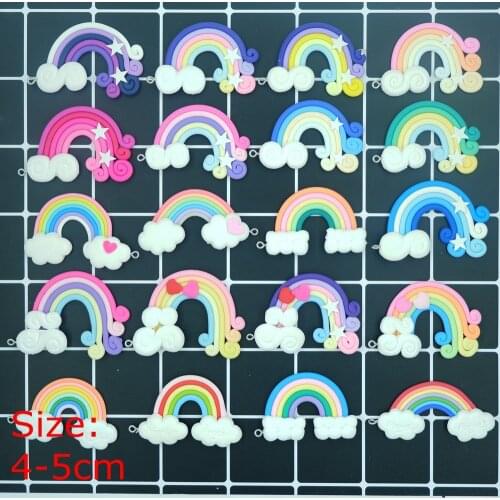 Kawaii colorful Rainbow Charms Pendants for DIY decoration bracelets necklace earring key chain Jewelry Making
