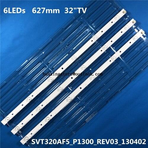Kit 3 PCS 6LEDs 627mm LED backlight strip for Toshiba 32"TV SVT320AF5 32P1300 32P1400 32P1400VT 32P1400VE 32P1400D 32P2400