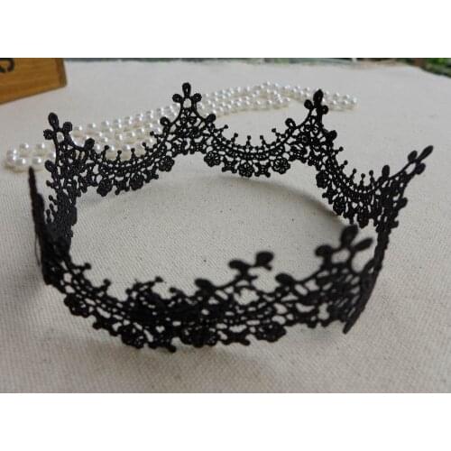 Little Black Lace Trim, Delicate Scalloped Floral Lace, Black Venise Lace Fabric for Costumes