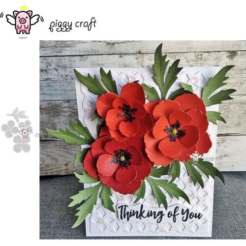 Piggy Craft metal cutting dies cut die mold Flower leaf decoration Scrapbook paper craft knife mould blade punch stencils dies